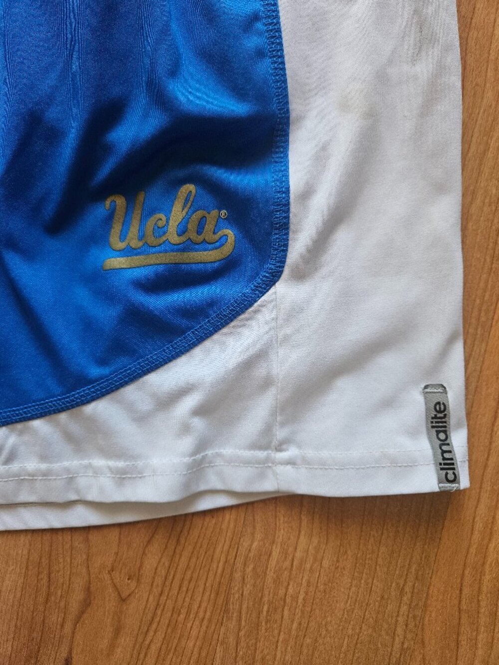 Men's Adidas Climalite UCLA athletic shorts Blue and white - Medium - Picture 2 of 6